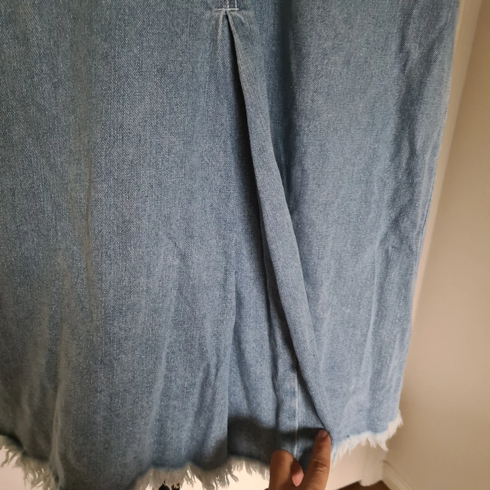 Zimmermann Denim 1 Faded Blue Distressed Knee Lenght with Waist Strap Belt Skirt - Picture 6 of 11
